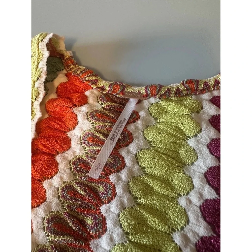 Free People Pop Surge Multi Color Metallic Crop Top | Size Small